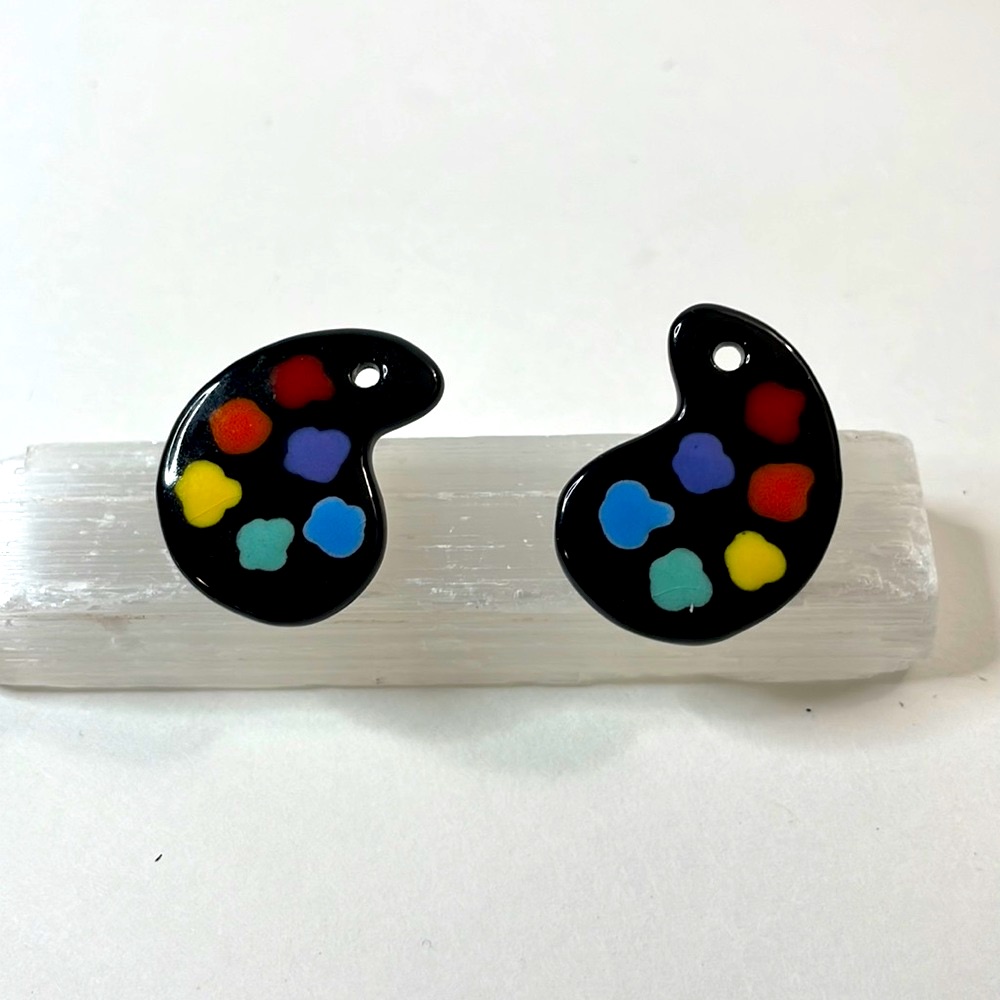 Artist Palette Pierced Painted Earrings 11$